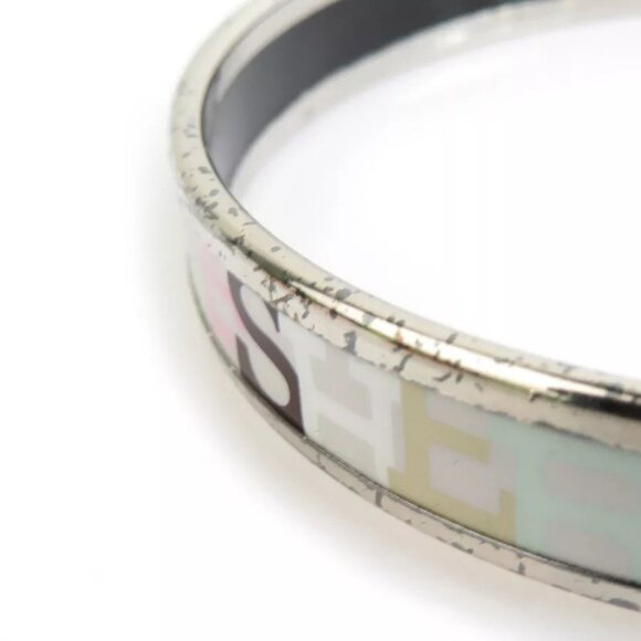 Auth HERMES Cloisonne Bangle Bracelet Silver/Multicolor Metal/Enamel - Picture 5 of 14